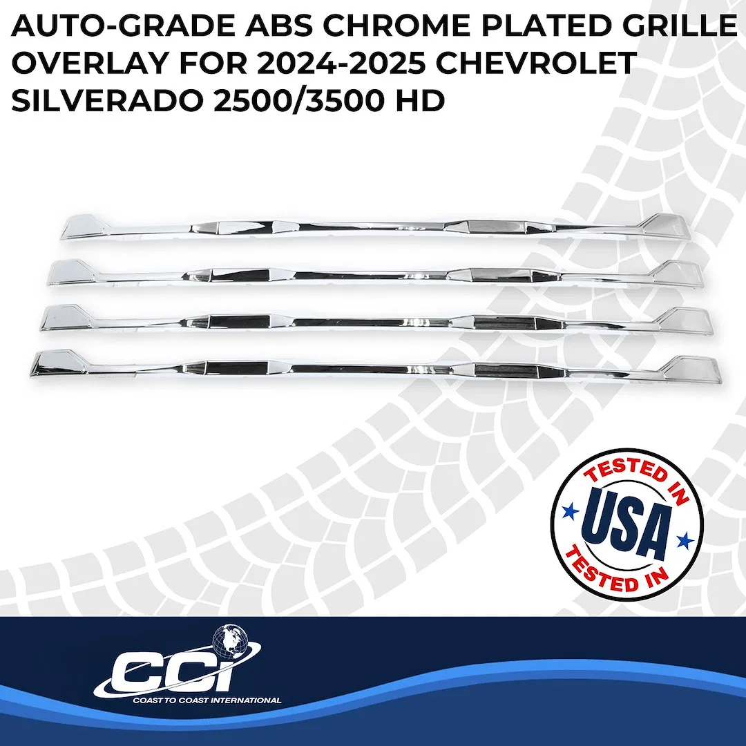 GI208 – COAST2COAST Grille Insert, Tape-On Overlay 4 Piece Chrome Plated ABS Plastic - view 2